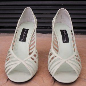 David Aaron Mint Peep Toe Heels